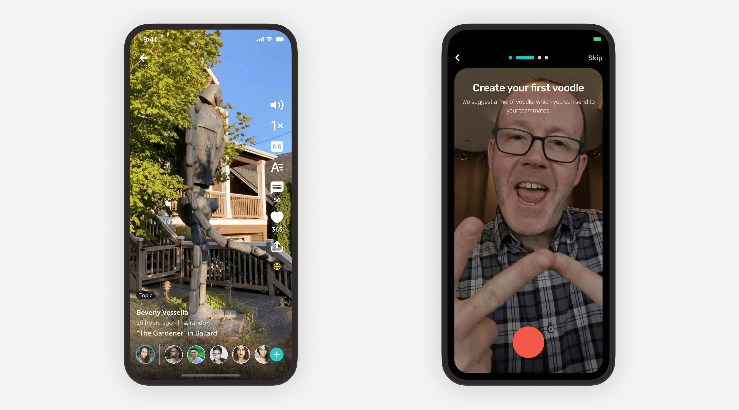 Playback and Recording screens